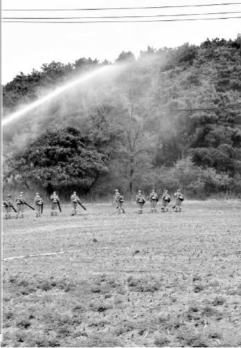 棋盘山森林火灾扑救演练很真实