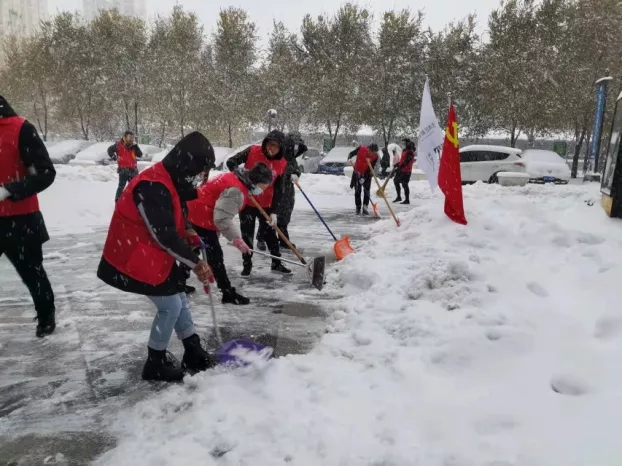 抗击暴雪：党员除雪当先锋 志愿服务打头阵