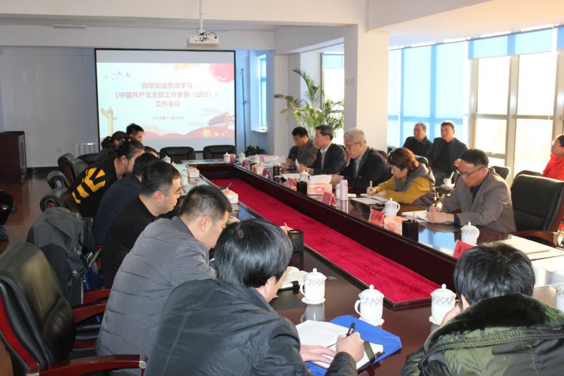 白塔街道组织开展学习《中国共产党支部工作条例(试行)》工作会议