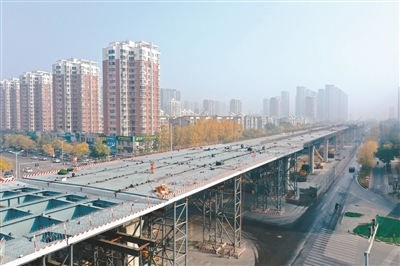 浑南大道快速路长青街节点桥成功合龙